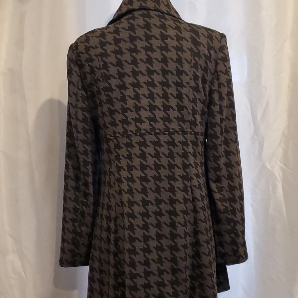 Donna Moore Black/Grey Chevron Coat Sz M - Picture 2 of 8